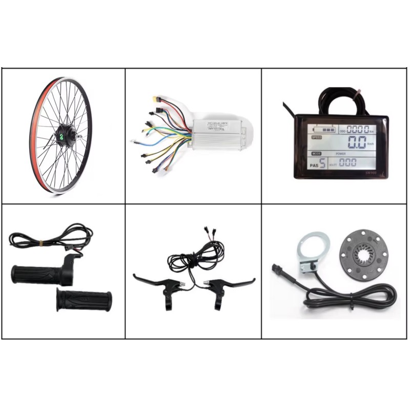 Komplekt dlya pereoborudovaniya elektrovelosipeda s zadnim dvigatelem 36 V 500 Vt dlya 20, 26, 27,5, 28, 29", 700 kub. sm KROXNE