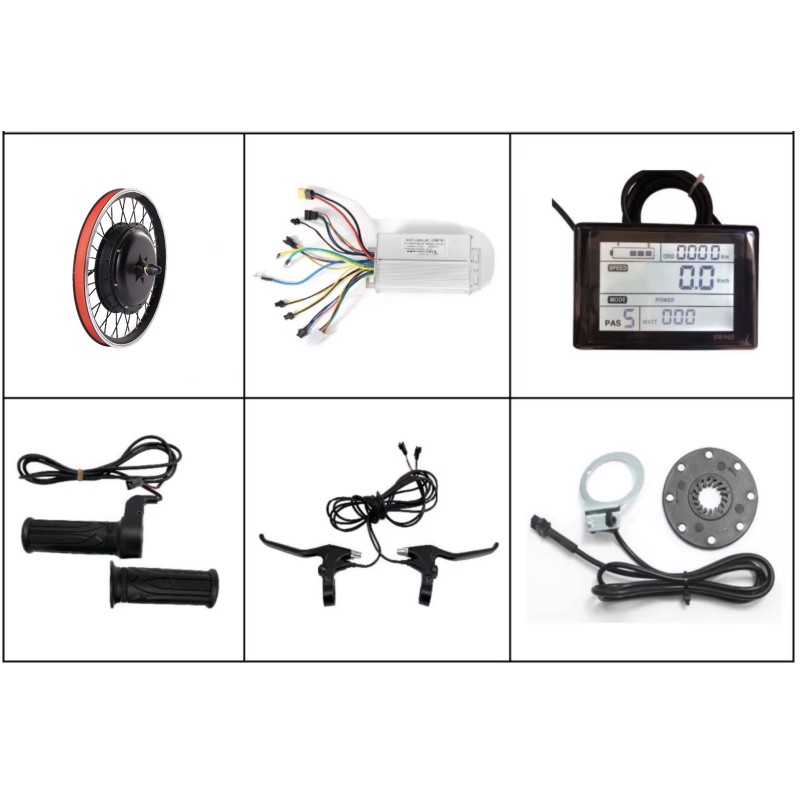 Komplekt dlya pereoborudovaniya elektrovelosipeda s zadnim dvigatelem 48 V 1000 Vt 20, 26, 27,5, 28, 29", 700 kub. sm KROXNE - 1