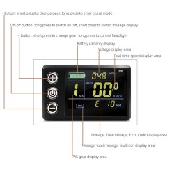 Kit controler și afișaj S866 pentru bicicletă electrică - 24v, 36v, 48v - 250w, 350w 500w 13a, 15a, 22a  - 11 Høypålitelig børst
