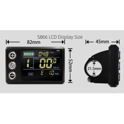 Kit controler și afișaj S866 pentru bicicletă electrică - 24v, 36v, 48v - 250w, 350w 500w 13a, 15a, 22a  - 12 Høypålitelig børst