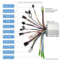 Kit controler și afișaj S866 pentru bicicletă electrică - 24v, 36v, 48v - 250w, 350w 500w 13a, 15a, 22a  - 13 Høypålitelig børst
