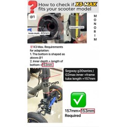 Przednie zawieszenie Monorim X3 Max Air z dwoma kołami do Ninebot Max G30 & podobne hulajnogi – Część zamienna & amortyzator Mon