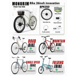 Monorim BPK350 conversion kit motor 380w - battery included for electric bike  - 20 Monorim BPK350 e-bike power kit, 380W – Upgr