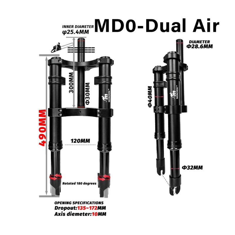 Monorim MD0 Dual Air Version 490mm x 165mm frontfjaring  - 10 
Kompatibilitet: for oppsett som krever 490mm x 165mm (sjekk passf