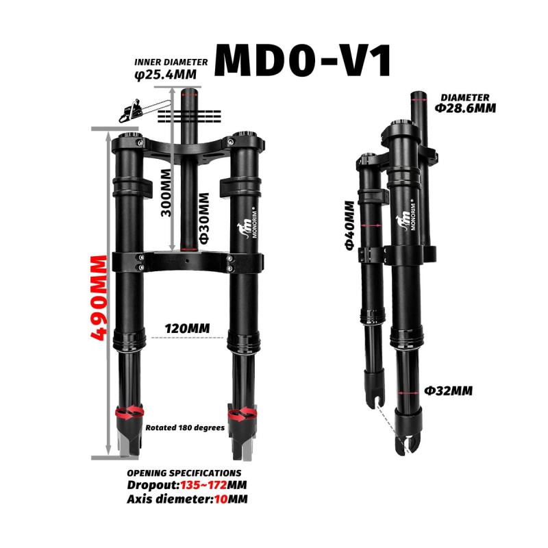 Monorim MD0-V1 frontfjaring for Xiaomi M365/Pro  - 11 
Passform: Monorim MD0-V1 for Xiaomi M365/Pro og kompatible modeller.
Sikk