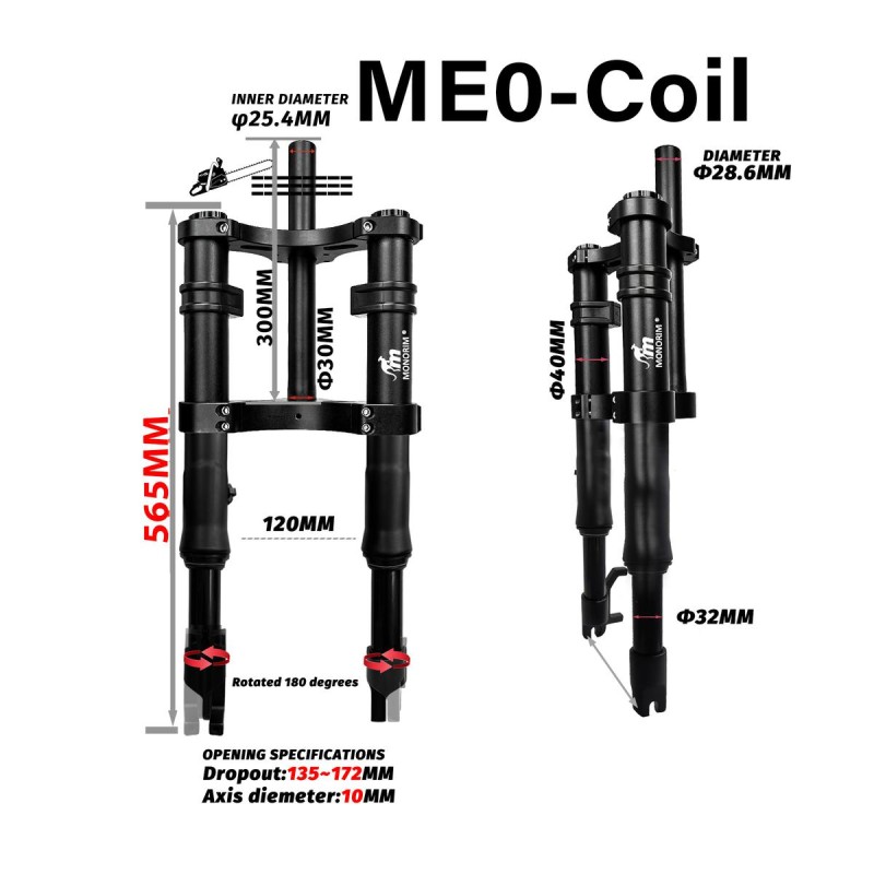 Priekine pakaba Monorim ME0 Coil spring version 565mm x 165mm  - 12 
Suderinamumas: ME0 Coil Spring 565mm x 165mm suderinamiems 