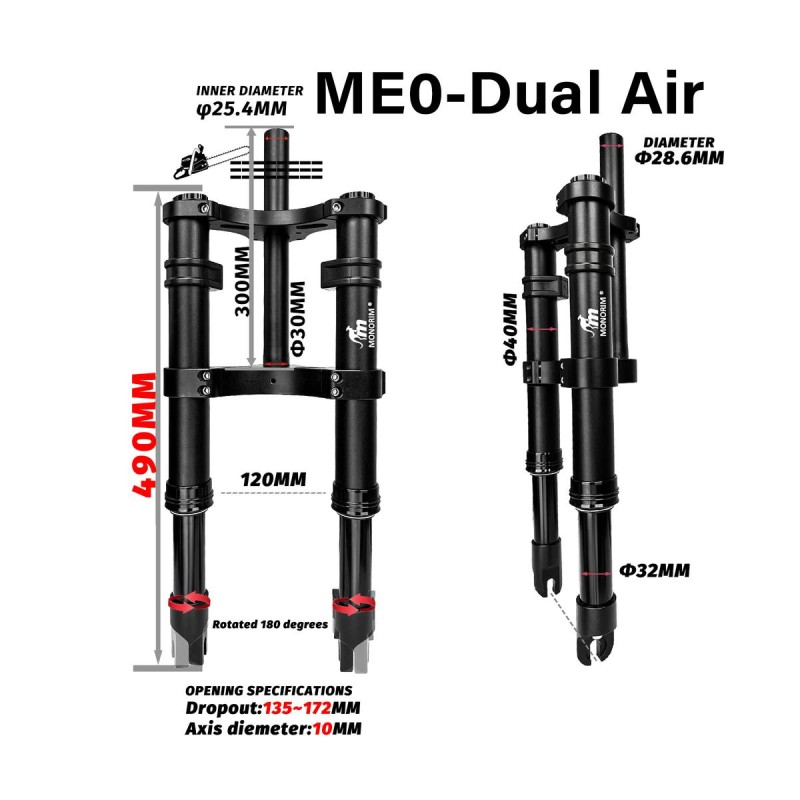 Predno okachvane Monorim ME0 Dual Air 565mm x 165mm  - 7 
Prilozhimost: predno okachvane Monorim ME0 Dual Air 565mm x 165mm za u