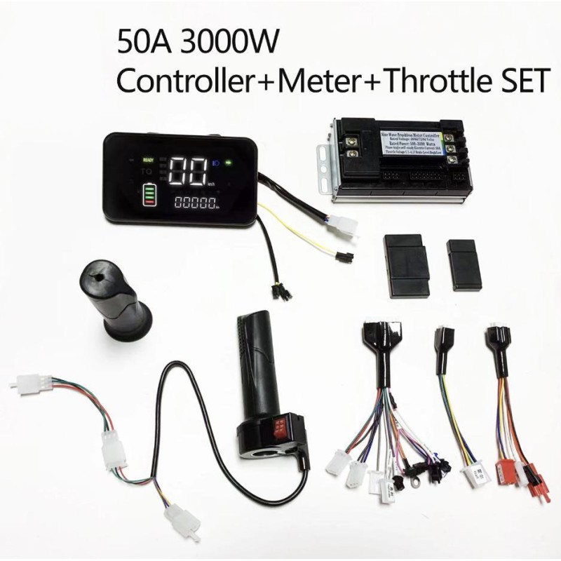 Kit controleur moteur sans balais onde sinusoidale 48V 84V 50A 3000W avec accelerateur et ecran  - 1 Liste des produits

Contrôl