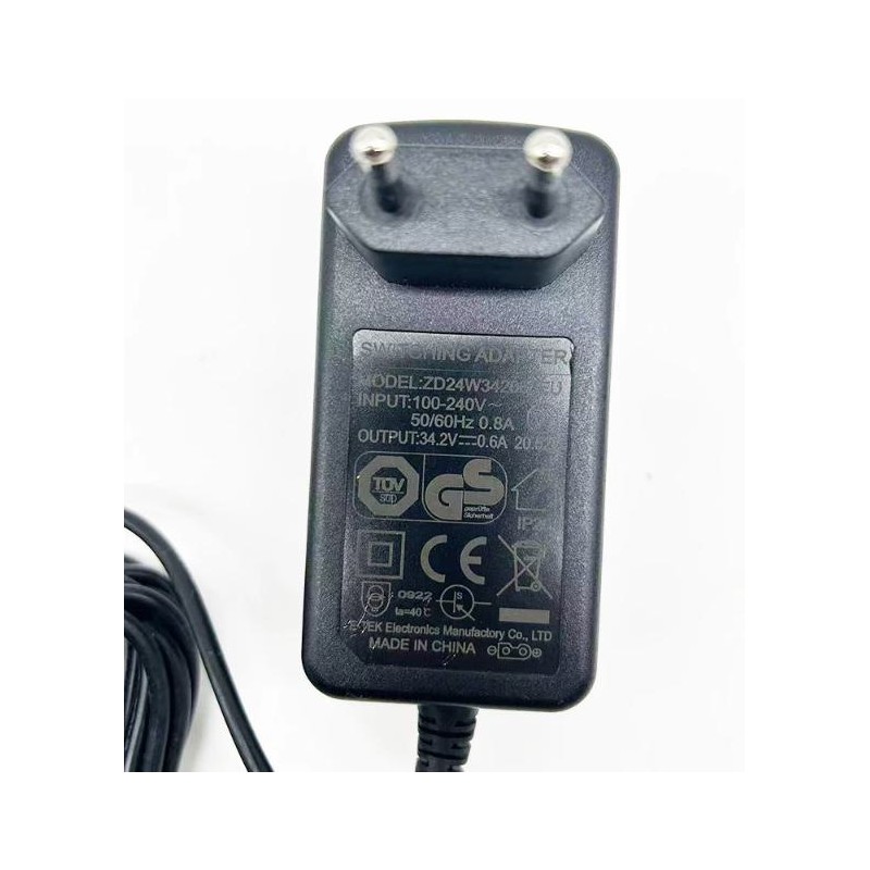 Vacuum cleaner power charger 34.2V 0.6A (ZD24W342060EU)  - 1 34.2V 0.6A compatibility: for vacuum cleaners requiring these specs