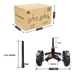 Suspensao dianteira de roda dupla Monorim X3 Max Air para Ninebot Max G2: peca e amortecedor Monorim - 3 Compativel com Ninebot 