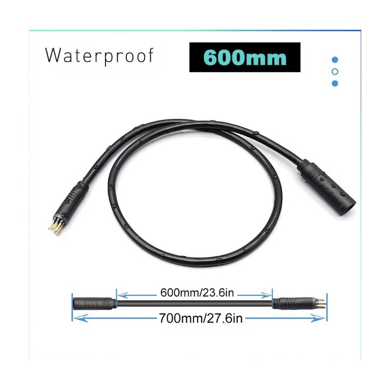 Cablu motor pentru bicicletă electrică și extensie cu conector de 9 pini  - 1 Cablu motor și/sau extensie pentru bicicletă elect