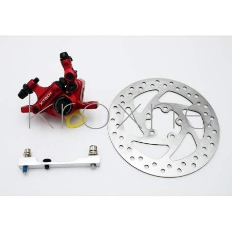 Kompletter roter xTech Bremssattel für Xiaomi M365, 1S, Pro2 oder M365 Pro ZOOM xTech - 2 Zoom Xtech HB100 rotes Bremsen-Install