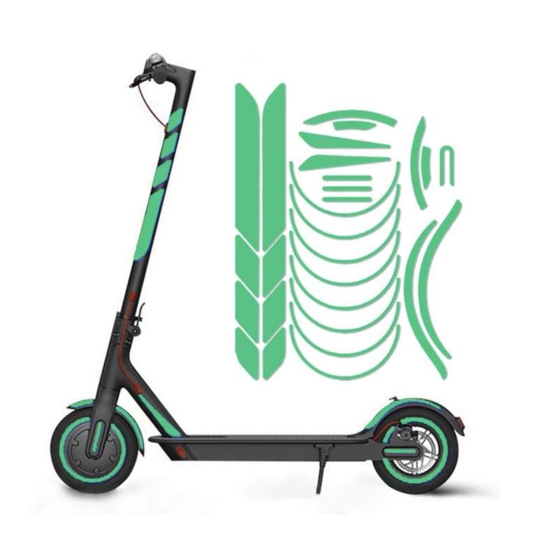 Adesivos reflexivos para os chassis Xiaomi M365, 1S, Pro2, M365 Pro e Essential Xiaomi - 21 Adesivos reflexivos para os chassis 