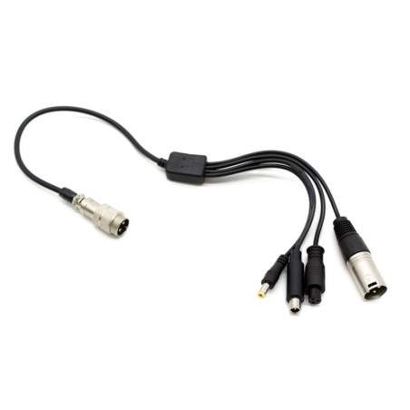 Kábel konvertora nabíjačky GX16 na DC 5,5 mm / DC 8 mm / XLR / GX12  - 1 Kábel konvertora nabíjačky GX16 na DC 5,5 mm / DC 8 mm 
