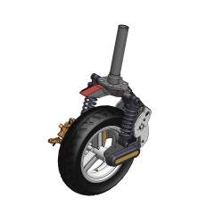 Sharkset forhjulsophæng med skivebremse til Ninebot Max G30E ll / G30 LE / G30D / G30LP, Segway Max G2 / G65.  - 4 Sharkset forh
