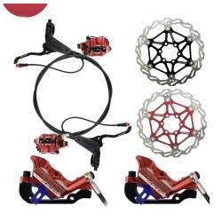 Komplett Monorim EB01 4-kolvs hydraulisk bromssats - spakar, bromsok, vajer och bromsskiva Monorim - 1