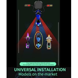 Vandtæt blindvinkeldetektionssystem (130º vinkel) til scooter, cykel eller motorcykel KROXNE - 4  