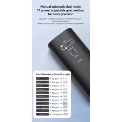 Rankinis taškinis suvirintojas H1 su 11 ir H2 su 90 reguliuojamų režimų ličio akumuliatoriams KROXNE - 7  